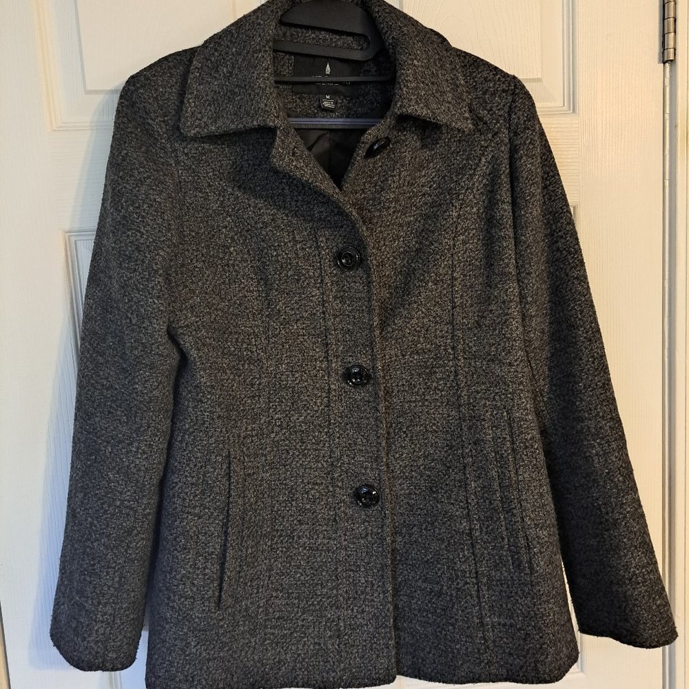 London Fog Dark Grey Wool Coat Gem